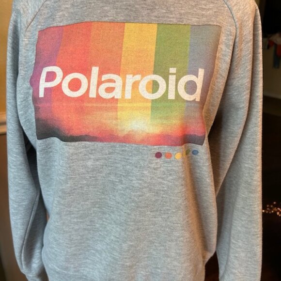 Polaroid sweatshirt, color gray and multicolored, size small - Picture 1 of 2